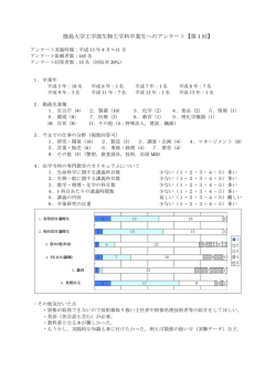 アンケート結果 - 徳島大学工学部生物工学科