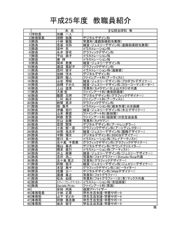 平成25年度 教職員紹介 - 新潟デザイン専門学校 NCAD