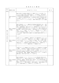 臨床心理学研究科臨床心理学専攻（専門職学位課程）授業科目の概要