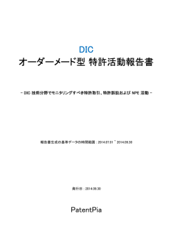 DIC オーダーメード型 特許活動報告書