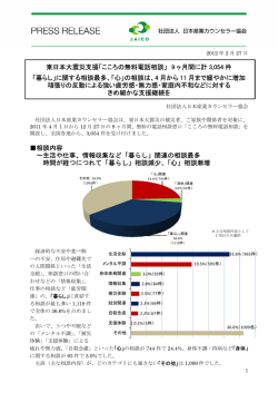 こころの無料電話相談 - 一般社団法人 日本産業カウンセラー協会