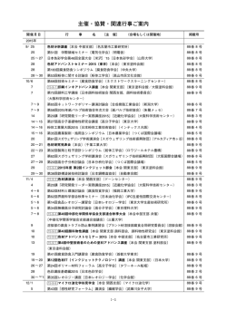 主催・協賛・関連行事ご案内