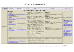 2015 年 7 月 中国認証最新情報 - JET 一般財団法人 電気安全環境