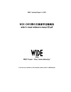 WIDE-CNRS間の交換留学活動報告