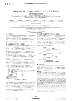 16APSK-OFDM 3.2Gbps RF 信号ダイレクト変復調装置の 衛星