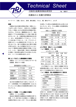 Technical Sheet - 地方独立行政法人大阪府立産業技術総合研究所