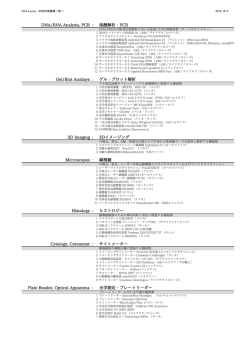 研究設備一覧[PDF/281KB]