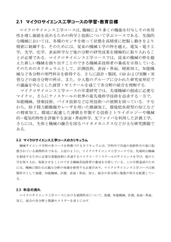2.1 マイクロサイエンス工学コースの学習・教育目標