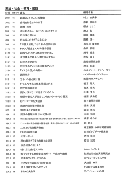 Page 1 治・社会・教育・国防 図書記号 書名 分類 302.1 302.2 304 304