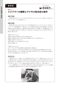 ナミアゲハの観察とサナギの色決定の仕組み