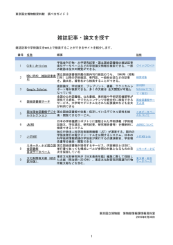 雑誌記事・論文を探す