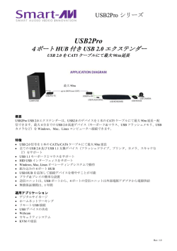 USB2PRO 4ポートHUB付きUSB 2.0 エクステンダー