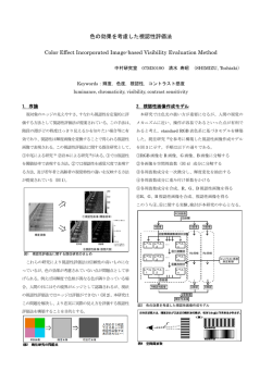 色の効果を考慮した視認性評価法 Color Effect Incorporated Image