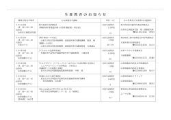 生涯教育のお知らせ