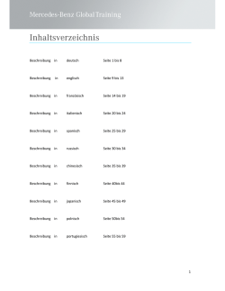 Inhaltsverzeichnis - Mercedes