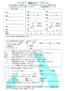 初診カルテ - 狩野動物病院