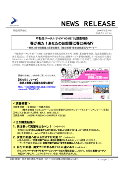 「意外と密接な部屋と恋愛の関係」アンケート調査