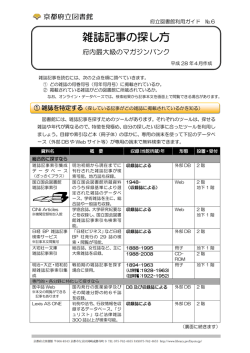 雑誌記事の探し方 - 京都府立図書館