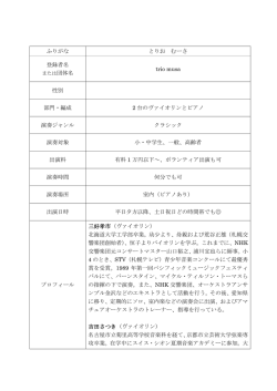 ふりがな とりお むーさ 登録者名 trio musa 性別 部門・編成 2 台の