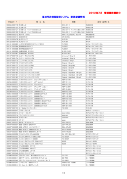 2012年7月 情報提供開始分 福祉用具情報提供システム 新規登録情報