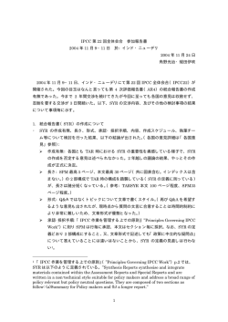1 IPCC 第 22 回全体会合 参加報告書 2004 年 11 月 9&minus;11 日 於：インド