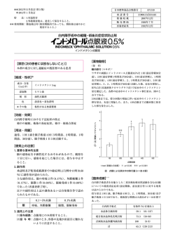 白内障手術中の縮瞳・術後炎症症状防止剤