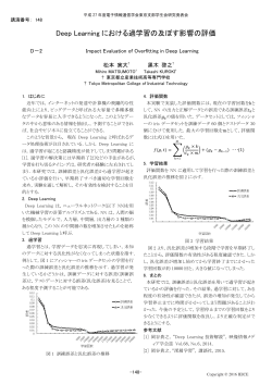 Deep Learning における過学習の及ぼす影響の評価 - Gakkai