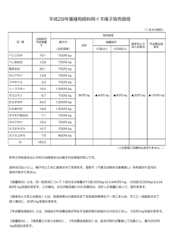 別紙1【 販売品種・数量・価格表 】