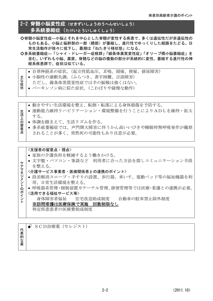 2 2 脊髄小脳変性症 多系統萎縮症