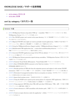 KNOWLEDGE BASE／サポート技術情報 sort by