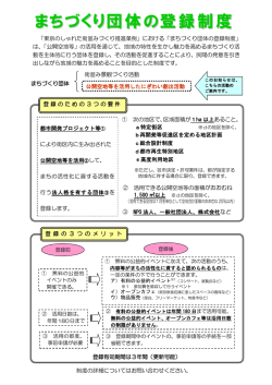 まちづくり団体の登録制度
