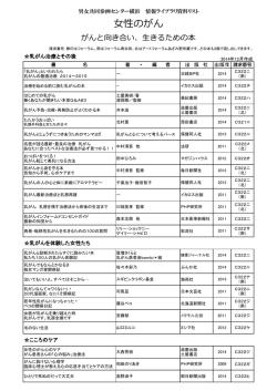 がんと向き合い、生きるための本 - 男女共同参画センター（横浜市男女