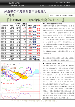 米倉教公の月間為替市場見通し 7 月号 『米 FOMC と日銀政策決定会合