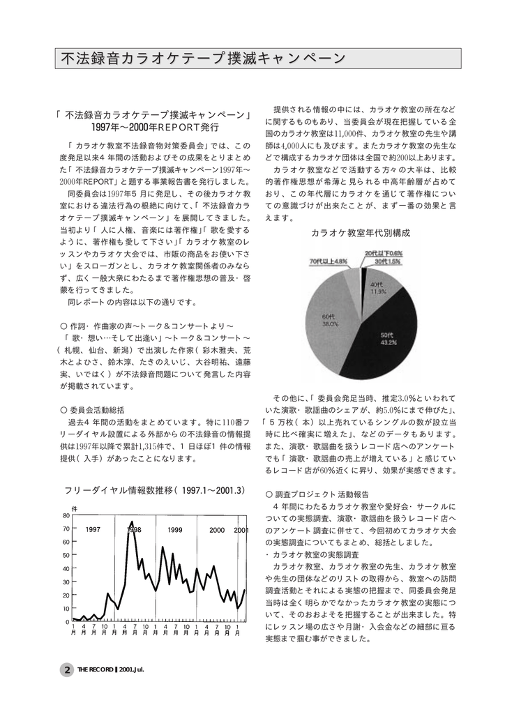 不法録音カラオケテープ撲滅キャンペーン