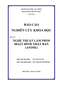 NGHỆ THUẬT L&Agrave;M PHIM HOẠT H&Igrave;NH NHẬT BẢN