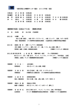 2015年度 沖縄県サッカー協会 役員及び役割分担一覧