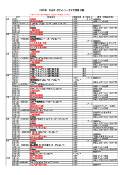 2013年 大山ｱｰｸカントリークラブ競技日程