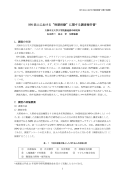 NPO 法人における&ldquo;相談活動&rdquo;に関する調査報告書