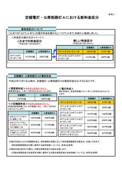 定額電灯・公衆街路灯Aにおける新料金区分 [PDF75.3KB]