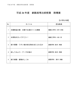 平成18年度特別出前授業 指導案