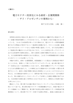 電力セクター民営化にみる政府・企業間関係 &minus; チリ・アルゼンチンの事例