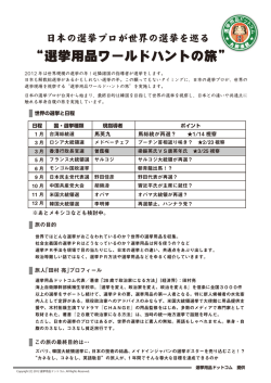 選挙用品ワールドハントの旅