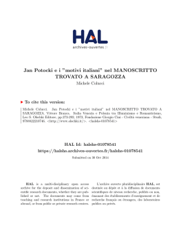 Jan Potocki ei " motivi italiani " nel MANOSCRITTO - Hal-SHS