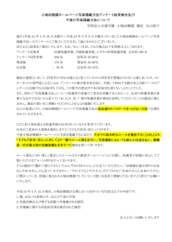 小鳩幼稚園ホームページ写真掲載方法アンケート結果報告及び 今後の