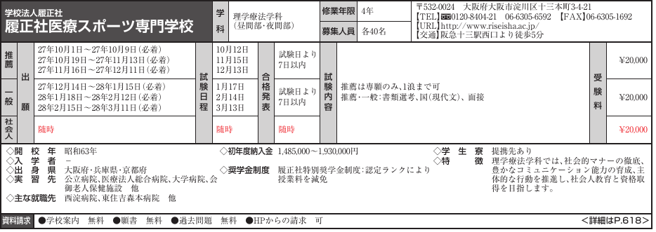 履正社医療スポーツ専門学校