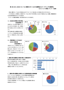 第二回 JICA-JISNAS フォーラム「農業セクターにおける国際協力と