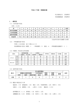 1 平成27年度 事業報告書 社会福祉法人 羽曳野荘 児童養護施設