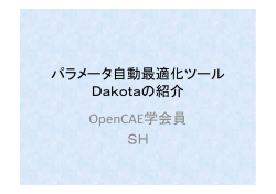パラメータ自動最適化ツール Dakotaの紹介 OpenCAE学会員 SH
