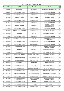 H27年度 セミナー・講演 実績