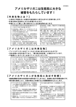アメリカザリガニは生態系に大きな 被害をもたらしています！